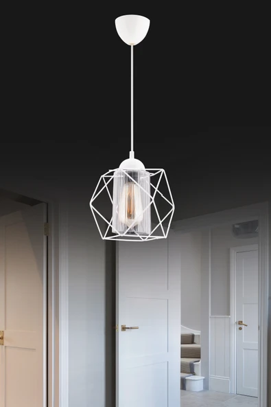 Trend Kitchen Trend Meraviglioso Şeffaf Mika Camlı Küp Beyaz Sarkıt Avize Hol, Salon Ve Oturma Odası, Aydınlatma ürün görseli 1
