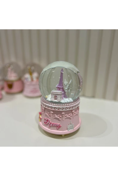 Paris Eyfel Kulesi Unicorn Motorlu Işıklı Müzikli Büyük Boy Kar Küresi Tky0404 ürün görseli 1