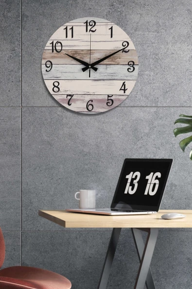 Trend Kitchen Revia Modern Dekoratif 35 Cm Doğa Temalı Sessiz Mekanizmalı Duvar Saati ürün görseli 1