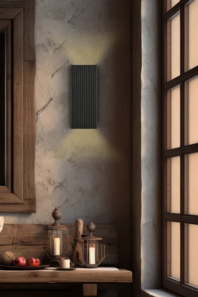 Trend Kitchen Eclora Modern Bohem Tarzı Dekoratif Ahşap Pilli Siyah Duvar Apliği ürün görseli 1