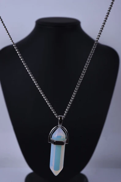 Opal Sentetik Taş Çivi Kolye Tky0018 - Resim 2