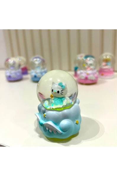 Hello Kitty Işıklı Mini Boy Kar Küresi - Resim 5