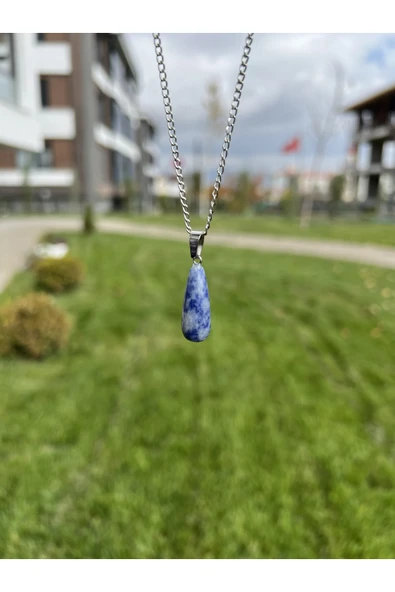 Sodalit Damla Doğal Taş Kolye Tky0368 ürün görseli 1