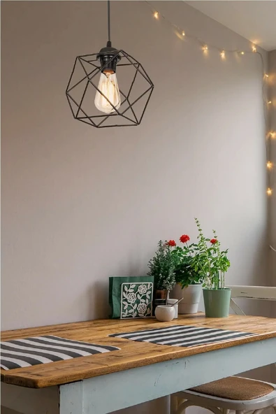 Trend Kitchen Italyan Model Az Kare Tekli Modern Avize Siyah ürün görseli 1