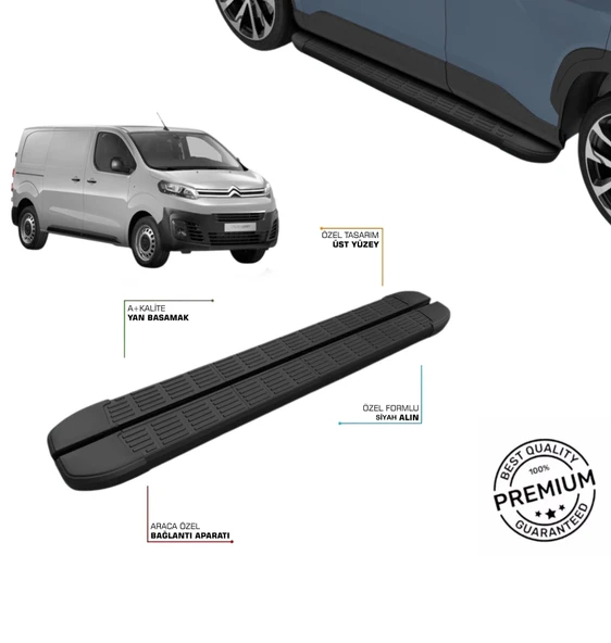 CITROEN JUMPY ! UZUN ! ŞASE 2017 2018 2019 2020 2021 2022 2023 2024 2025 2026 SLN SİYAH YAN BASAMAK ürün görseli 1