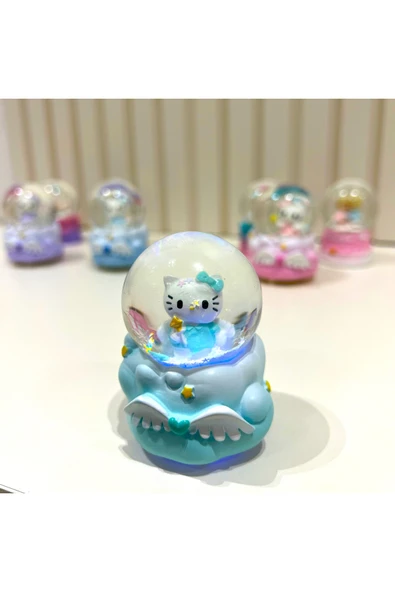 Hello Kitty Işıklı Mini Boy Kar Küresi - Resim 3