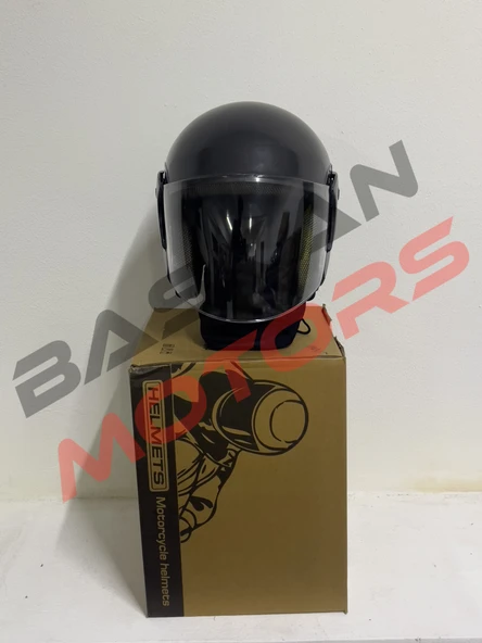 Motosiklet Yarım Kask - A Kalite Mat Siyah ürün görseli 1