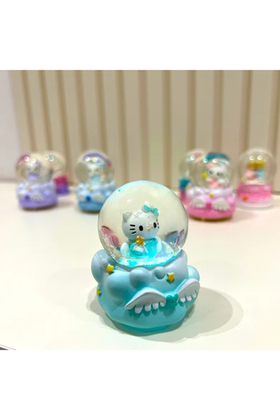 Hello Kitty Işıklı Mini Boy Kar Küresi - Resim 4