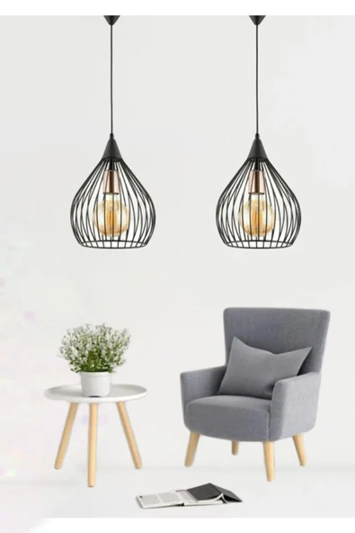Trend Kitchen 2 Adet Armut Trend Siyah Sarkıt Salon Mutfak Banyo Yatak Odası Çocuk Odası Antre Avize ürün görseli 1
