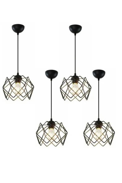 Trend Kitchen Siyah 4 Adet Trend Avize - Resim 2