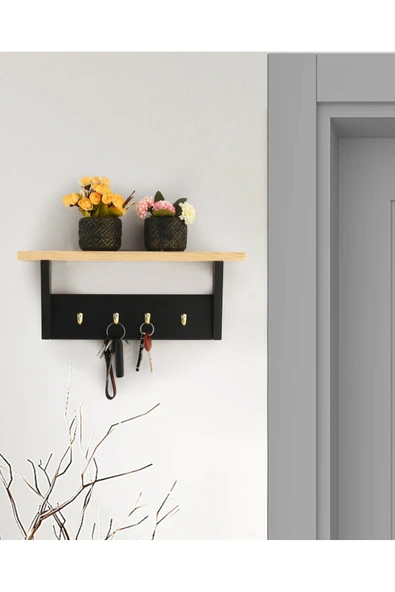 Trend Kitchen Vestaro Modern Dekoratif Ahşap Anahtarlık, Kapı Yanı Organizer Ve Hol Antre Askılık ürün görseli 1