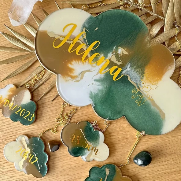 Epoksi Bulut Baby Shower Kapı Süsü Kalıbı - Resim 4