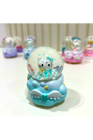 Hello Kitty Işıklı Mini Boy Kar Küresi - Resim 2