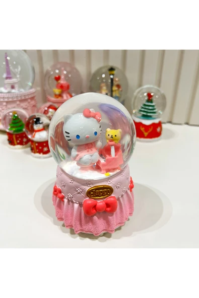 Hello Kitty Işıklı Müzikli Orta Boy Kar Küresi Tky0439 ürün görseli 1