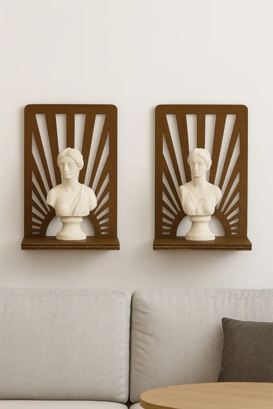 Trend Kitchen Nova Pareja Model Dekoratif Şık Tasarım Ahşap Duvar Rafı (2 Adet ) ürün görseli 1