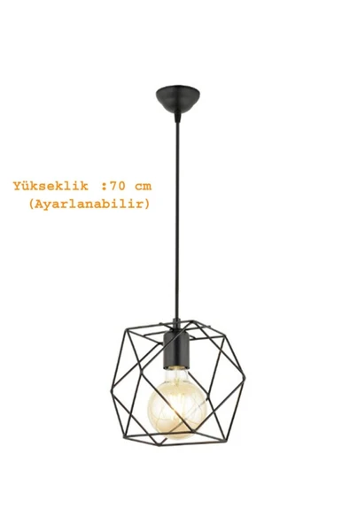 Trend Kitchen 3 Adet Siyah Trend Avize - Resim 2