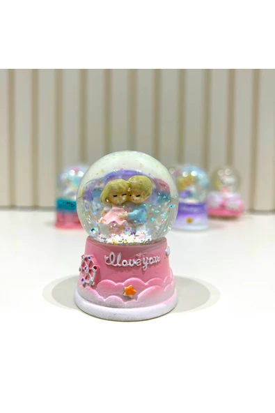 Sevgili Çift Işıklı Mini Boy Kar Küresi Tky0379 ürün görseli 1