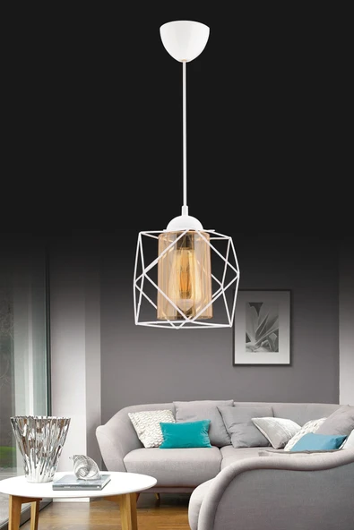 Trend Kitchen Trend Meraviglioso Bal Mika Camlı Küp Beyaz Sarkıt Avize Aydınlatma ürün görseli 1