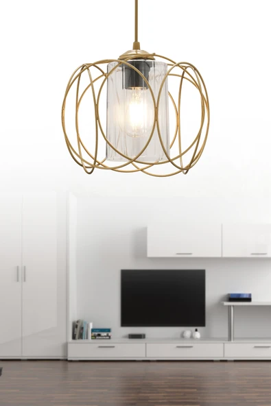 Trend Kitchen Olympicum Model Şeffaf Mika Camlı Eskitme Salon, Mutfak, Oturma Odası Sarkıt Avize Aydınlatma ürün görseli 1
