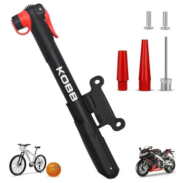 KOBB KB21 87 PSI Bisiklet Lastik Şişirme Taşınabilir Mini El Pompası + Bisiklet Montaj Aparatı ürün görseli 1