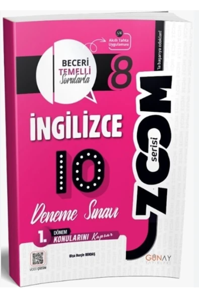 8. Sınıf İngilizce 1. Dönem 10'lu Denemeler Günay Yayınları ürün görseli 1