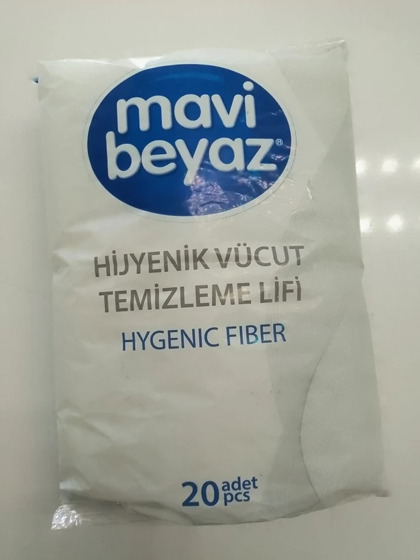 MAVİBEYAZ HİJYENİK VÜCUT TEMİZLEME LİFİ 20 ADETLİ ürün görseli 1