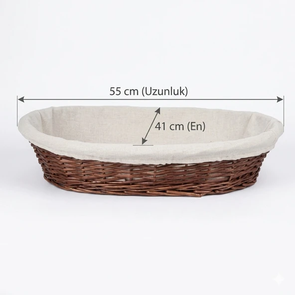 Hasır Oval Açıkbüfe Sepeti 55 cm (ESO-55R) ürün görseli 1