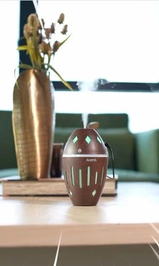 Auhma APH-06-1 Kahve Ahşap Aromaterapi RGB Hava Nemlendirici 300 ml ürün görseli 1