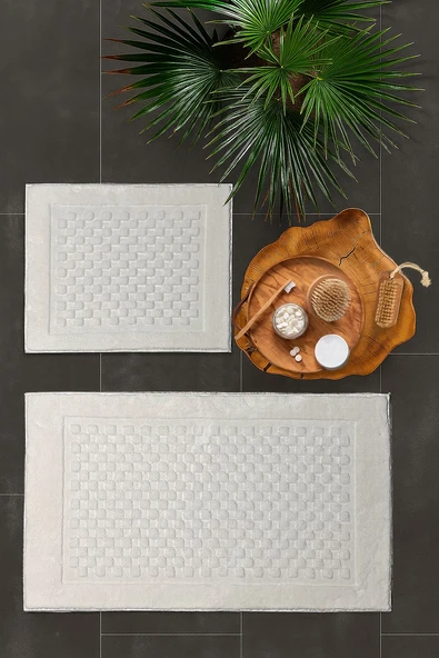 Merinos Pamella 2 Li Banyo Paspas Takımı Neat Krem ürün görseli 1