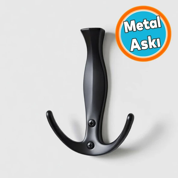 Siyah Metal Portmanto Askı Duvar Askısı Modern Askılık Ceket Mont Anahtar Askısı ürün görseli 1