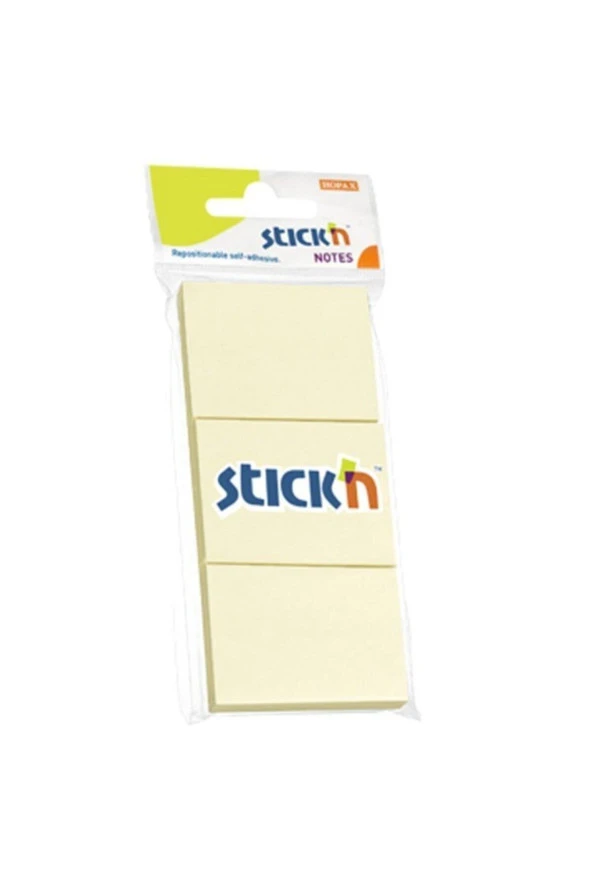 Gıpta Stickn 38 x 51 mm 3 Lü 100 Yaprak Pastel Sarı Yapışkanlı Kağıt ürün görseli 1