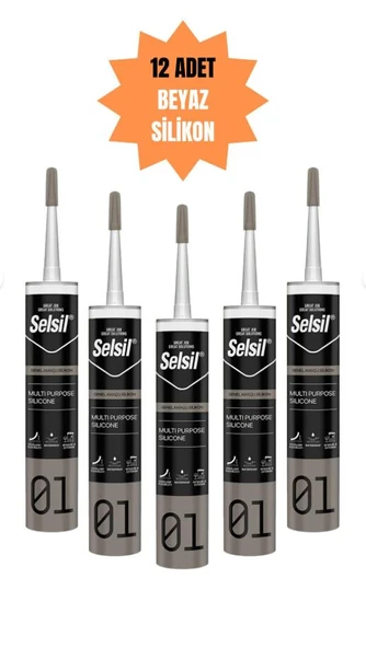 Selsil Genel Amaçlı Beyaz Silikon 280gr 12'lİ Koli ürün görseli 1