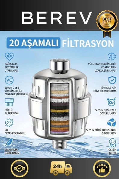 Arıtmalı Duş Başlığı Filtresi Su Filtreleme Cihazi ürün görseli 1