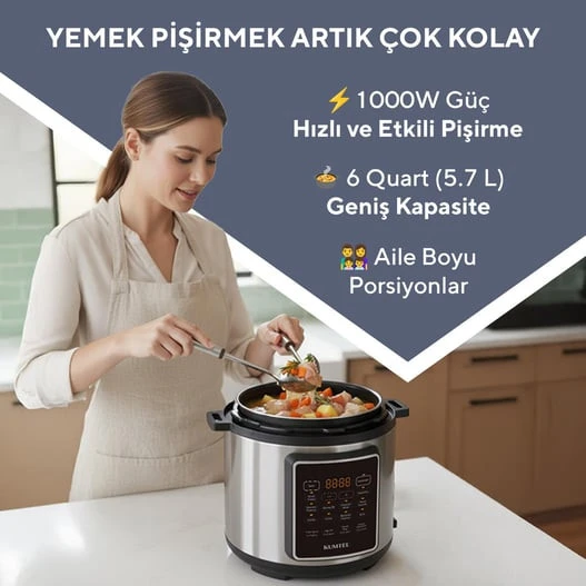 Kumtel Elektrikli Düdüklü Tencere HPC-03 - Resim 3