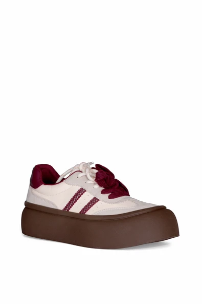 Solmaz HV261-BDL2000 Krem Sneaker - Resim 2