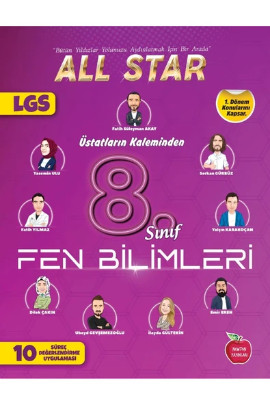 8.SINIF ALL STAR 1.DÖNEM 10 SÜREÇ DEĞERLENDİRME FEN BİLİMLERİ Newton Yayınları ürün görseli 1