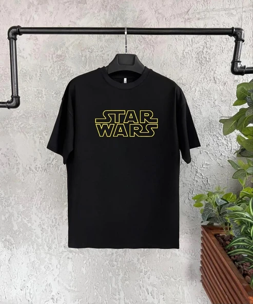 Unisex Bisiklet Yaka Kısa Kol Baskılı T-Shirt - Siyah ürün görseli 1