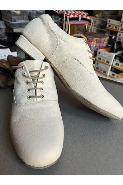 ERKEK ,EKRU, DERİ YENİ RAHAT KALIP 1,5 CM TOPUK TANGO, DANS VE SALON AYAKKABISI ürün görseli 1
