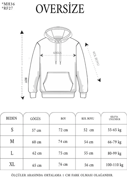Double Oversize Kapşonlu Nakışlı SweatShirt - Siyah - Resim 2