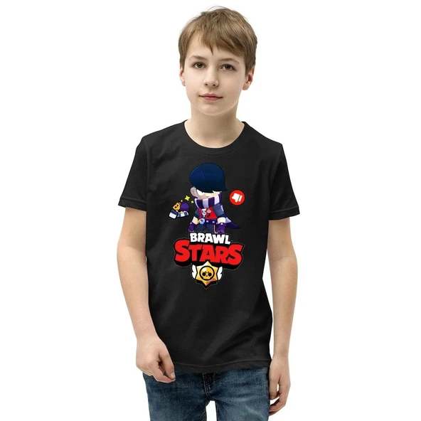 Unisex Bisiklet Yaka Kısa Kol Baskılı Çocuk T-Shirt - Siyah 8381352 ürün görseli 1