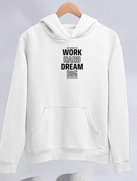 Kışlık Üç İplik Kapüşonlu SweatShirt - Beyaz 8381640 ürün görseli 1