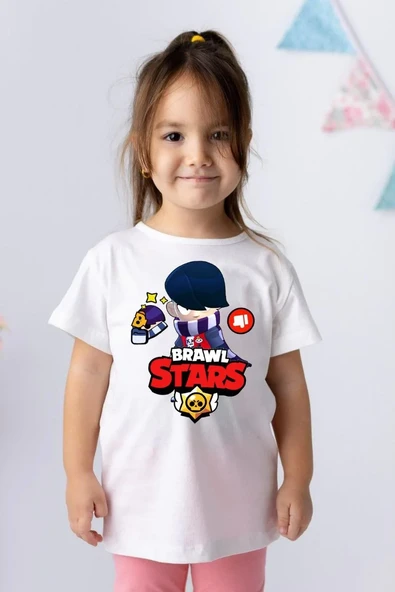 Unisex Bisiklet Yaka Kısa Kol Baskılı Çocuk T-Shirt - Beyaz 8381351 ürün görseli 1
