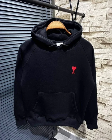 Kadın Kapşonlu Baskılı Sweetshirt - Siyah 8381417 ürün görseli 1