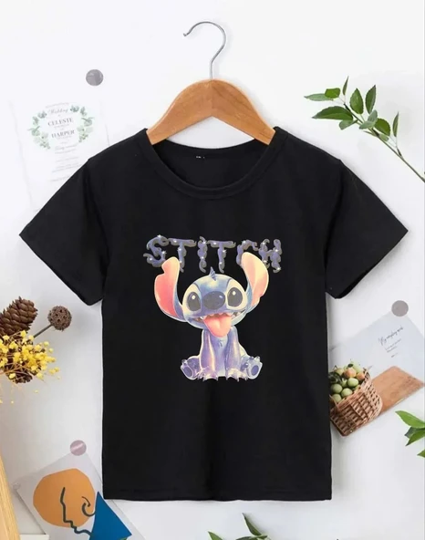 Bisiklet Yaka Kısa Kol Çocuk Baskılı T-Shirt - Siyah 8381347 ürün görseli 1