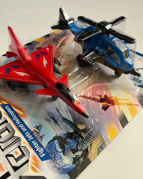 Sürtmeli Uçak ve Helikopter Seti 2' li Set 19x12 Cm ürün görseli 1
