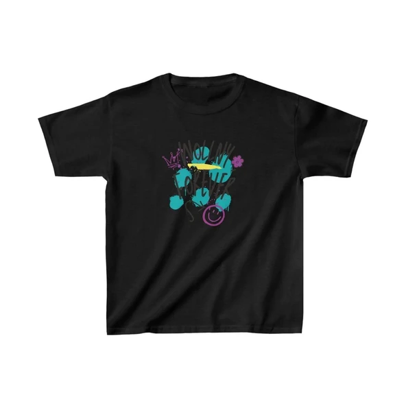 Unisex Çocuk Baskılı T-Shirt - Siyah 8380997 ürün görseli 1