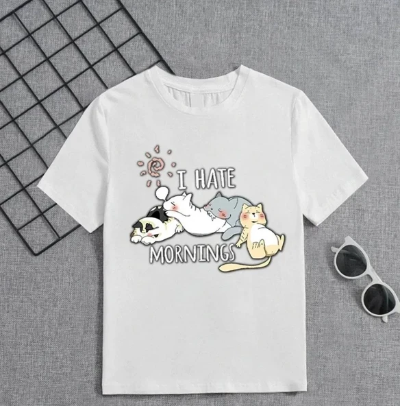 Kız Çocuk Bisiklet Yaka Baskılı T-Shirt - Beyaz 8380722 ürün görseli 1
