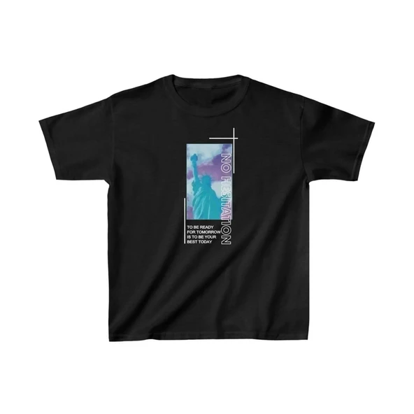 Çocuk Unisex Baskılı T-Shirt - Siyah 8380737 ürün görseli 1