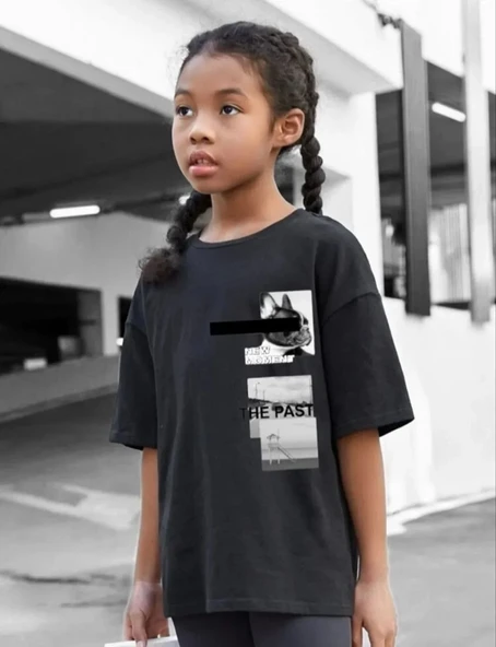 Çocuk Unisex Baskılı T-Shirt - Siyah 8380652 ürün görseli 1