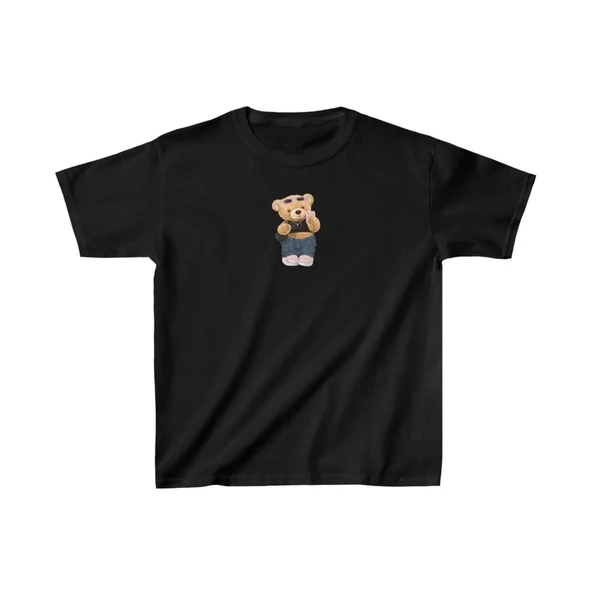 Unisex Çocuk Baskılı T-Shirt - Siyah 8381018 ürün görseli 1